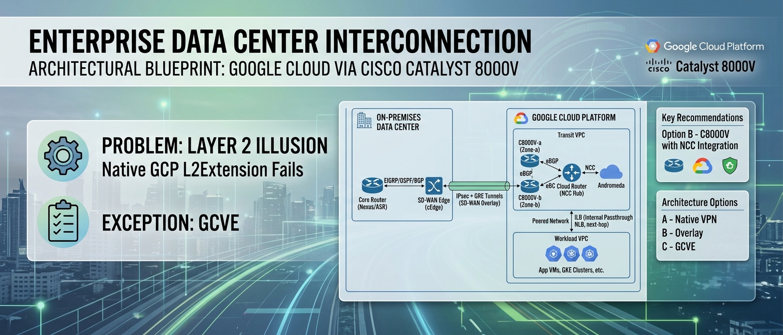 Architectural Blueprint - Enterprise Data Center Interconnection with Google Cloud via Cisco Catalyst 8000V